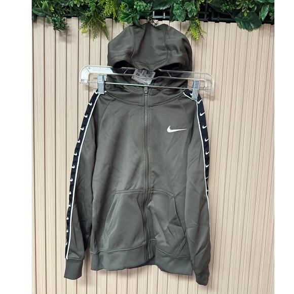 Nike B Swoosh Tape Full Zip Hoodie CV1334-325 Boys Size XS - Picture 2 of 12